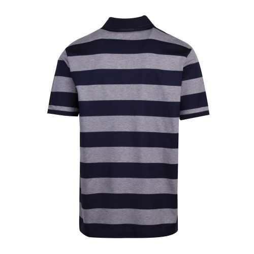 Mens Navy/Grey Classic Stripe Custom Fit S/s Polo Shirt 54042 by Paul And Shark from Hurleys