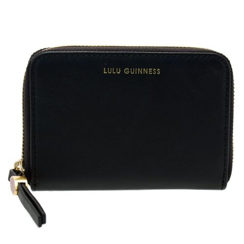 Womens Black Small Continental Leather Wallet 66635 by Lulu Guinness from Hurleys