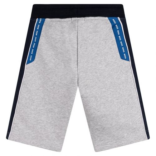 Boys Grey Marl Logo Trim Sweat Shorts 106307 by BOSS from Hurleys