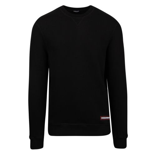 Mens Black Branded Tab Crew Sweat Top 50418 by Dsquared2 from Hurleys