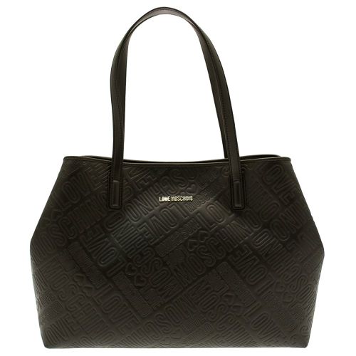 Womens Black Embossed Shopper Bag 72770 by Love Moschino from Hurleys