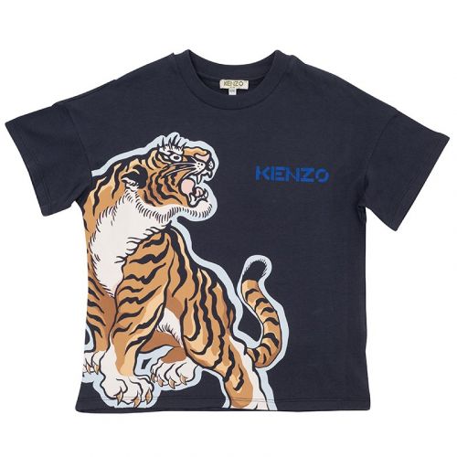 Boys Charcoal Grey Large Tiger S/s T Shirt 105228 by Kenzo from Hurleys