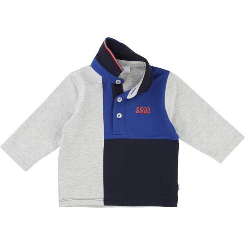 Baby Grey Colourblock L/s Polo Shirt 13247 by BOSS from Hurleys