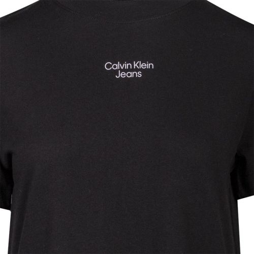 CALVIN KLEIN JEANS STACKED LOGO T-SHIRT DRESS Woman Black