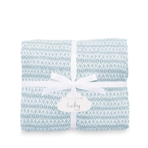 Baby Blue Cotton Knitted Blanket Gift 81647 by Katie Loxton from Hurleys