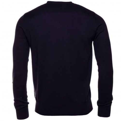 Mens Blue Small Logo Crew Knitted Jumper 61278 by Armani Jeans from Hurleys
