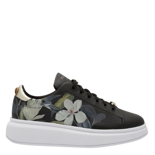 Womens Black Ailbe Print Platform Sole Trainers 50312 by Ted Baker from Hurleys