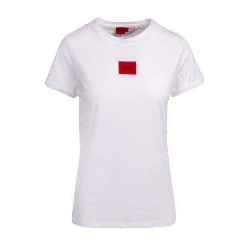 Womens White The Slim Tee Patch S/s T Shirt 88314 by HUGO from Hurleys
