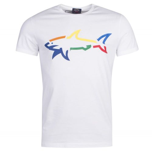 Paul & Shark Mens White Multi Shark SF S/s T Shirt 24774 by Paul And Shark from Hurleys