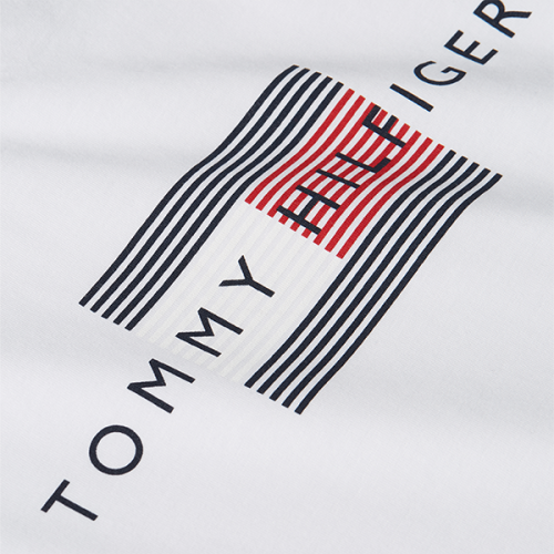 Mens White Lines Hilfiger S/s T Shirt 93923 by Tommy Hilfiger from Hurleys