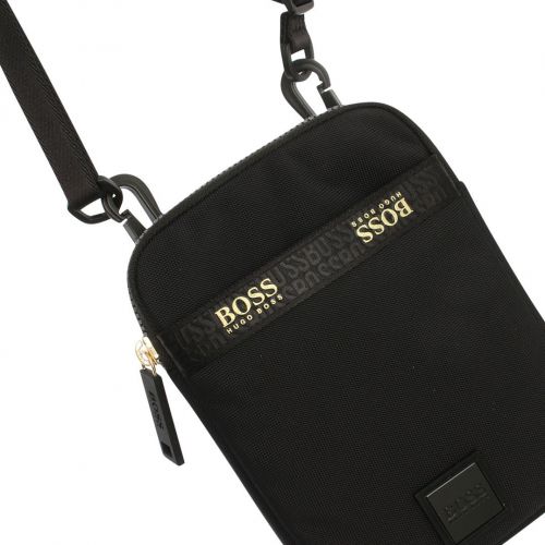 Mens Black Pixel G_Neck Pouch Crossbody Bag 84879 by BOSS from Hurleys