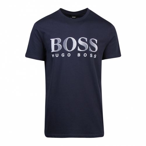 Mens Navy/White Big Logo Beach Regular Fit S/s T Shirt 57120 by BOSS from Hurleys