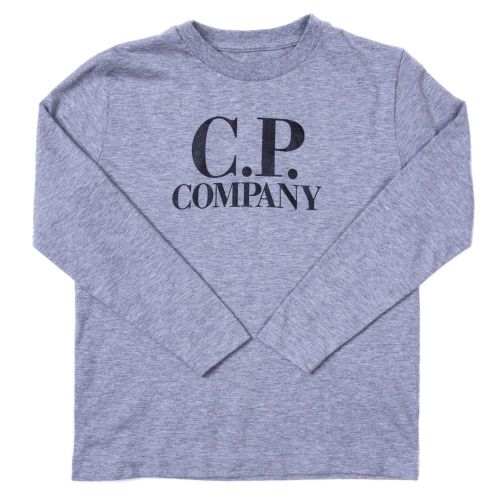 Boys Grey Melange Back Print L/s Tee Shirt 63576 by C.P. Company Undersixteen from Hurleys