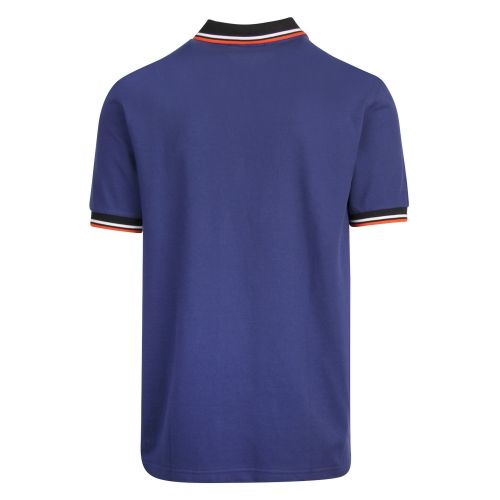 Mens Medieval Blue Contrast Ribbed S/s Polo Shirt 47671 by Fred Perry from Hurleys