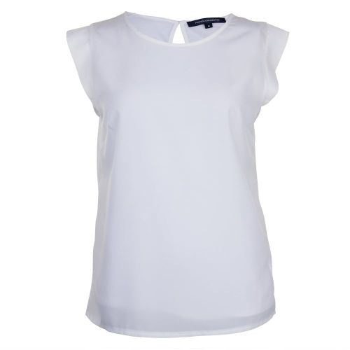 Womens Daisy White Classic Polly Plains Cap Tee Shirt 70793 by French Connection from Hurleys