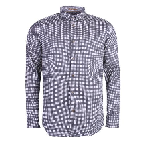 Mens Navy Jenkins Geo L/s Shirt 29250 by Ted Baker from Hurleys