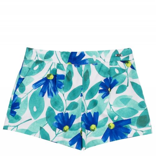 Girls Blue Floral Print Shorts 40167 by Mayoral from Hurleys