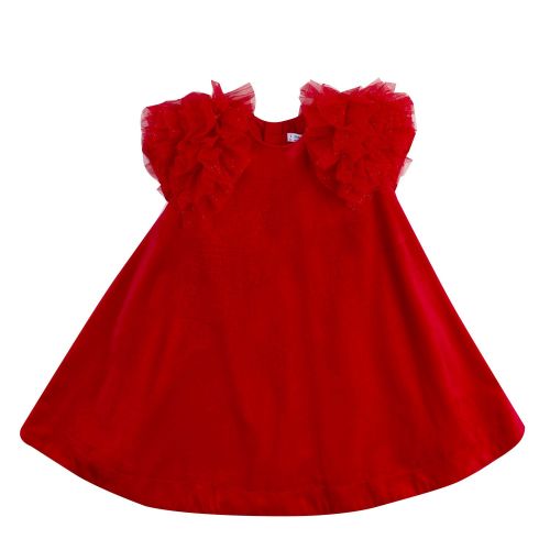 Girls Red Velvet Frill Detail Dress 74861 by Mayoral from Hurleys