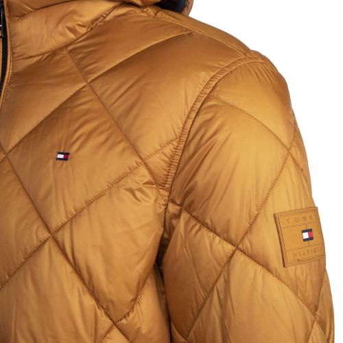Mens Crest Gold Diamond Quilted Hooded Jacket 96483 by Tommy Hilfiger from Hurleys