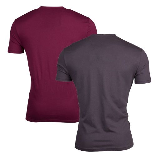 Mens Aubergine & Smoke Small Logo 2 Pack S/s T Shirt 15064 by Emporio Armani from Hurleys