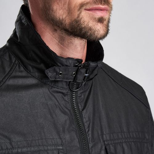 Mens Black Blyton Waxed Jacket 51413 by Barbour International from Hurleys