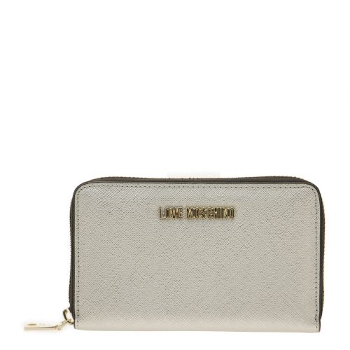 Womens Silver Metallic Saffiano Purse 26985 by Love Moschino from Hurleys