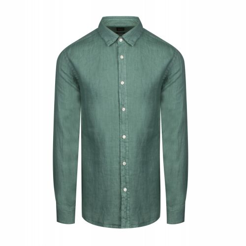 Casual Mens Green Relegant Linen L/s Shirt 44867 by BOSS from Hurleys