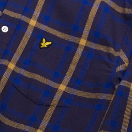Mens Duke Blue Check Flannel L/s Shirt 33316 by Lyle & Scott from Hurleys