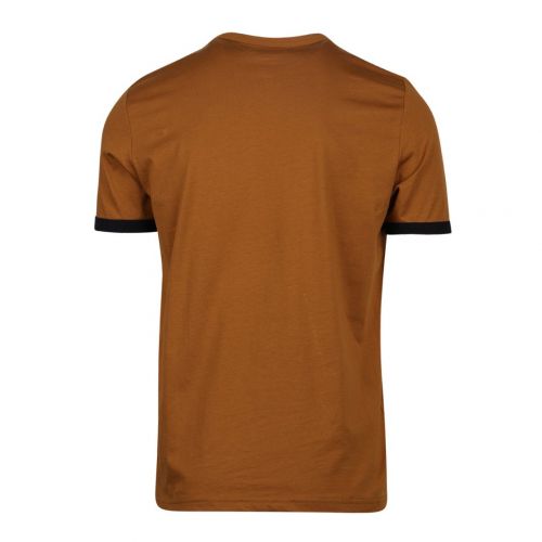 Mens Dark Caramel Ringer S/s T Shirt 104743 by Fred Perry from Hurleys