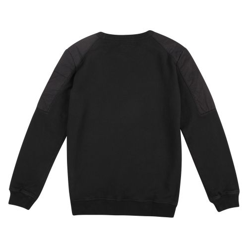 Boys Black Chrome Patch Crew Sweat Top 47627 by C.P. Company Undersixteen from Hurleys
