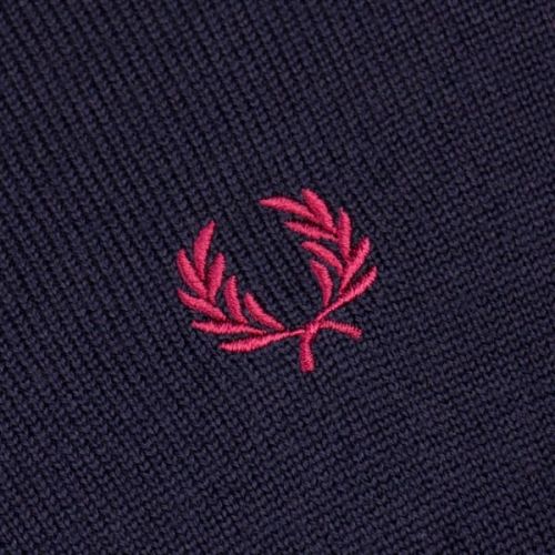 Mens Dark Carbon Crew Neck Knitted Jumper 14818 by Fred Perry from Hurleys