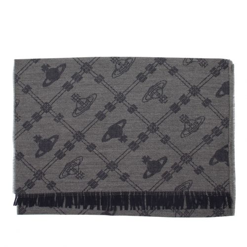 Womens Grey Up + Down Wool Scarf 77528 by Vivienne Westwood from Hurleys