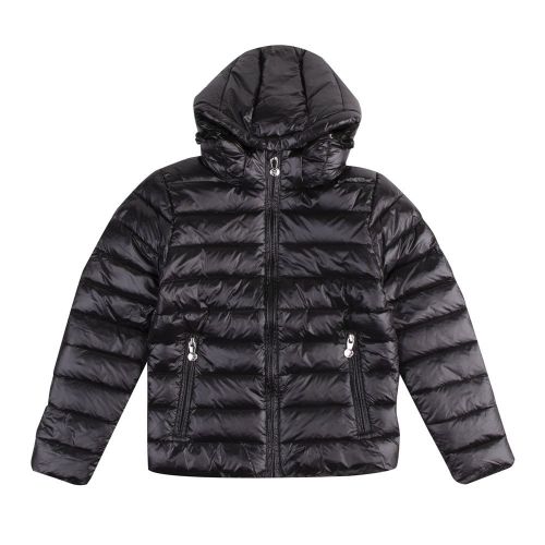 Girls Black Spoutnic Shiny Hooded Jacket 97198 by Pyrenex from Hurleys