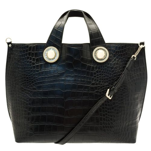 Womens Black Croc Effect Tote Bag & Purse 68088 by Versace Jeans from Hurleys