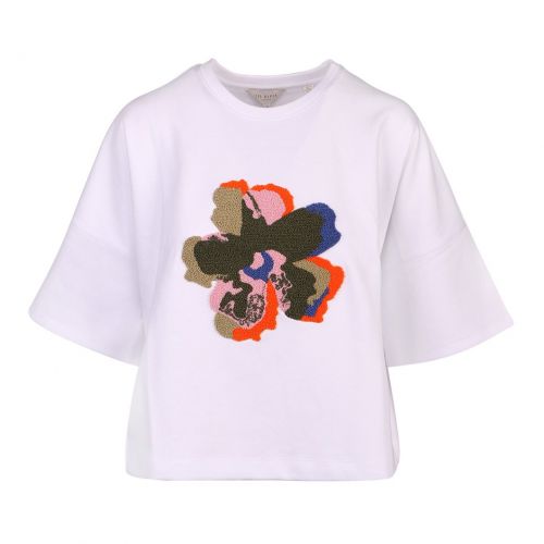 Womens White Zsarah Flower Boxy S/s T Shirt 103335 by Ted Baker from Hurleys