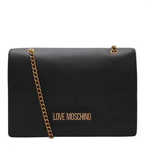 Womens Black Smooth Logo Shoulder Bag 57936 by Love Moschino from Hurleys