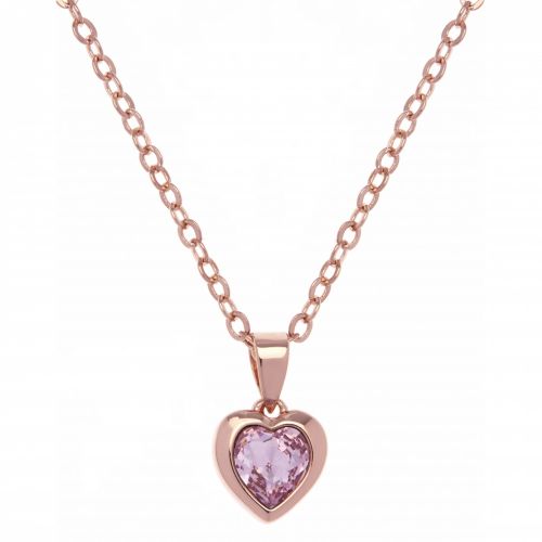 Womens Rose Gold/Pale Pink Hannela Crystal Heart Pendant 40638 by Ted Baker from Hurleys