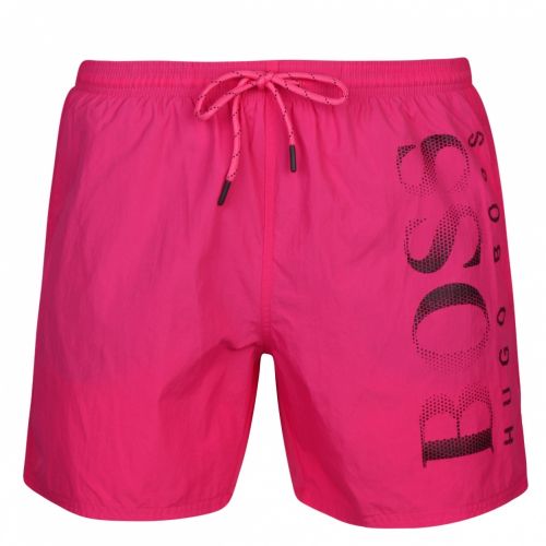 Mens Bright Pink Octopus Side Logo Swim Shorts 37699 by BOSS from Hurleys