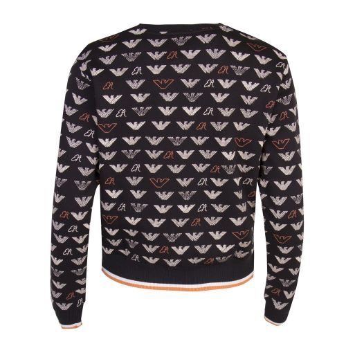 Womens Black Multi Eagle Print Sweat Top 29057 by Emporio Armani from Hurleys