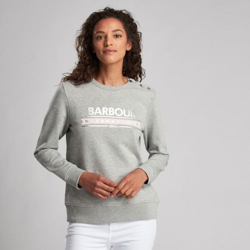 Womens Light Grey Marl Rally Overlayer Sweat Top 56327 by Barbour International from Hurleys