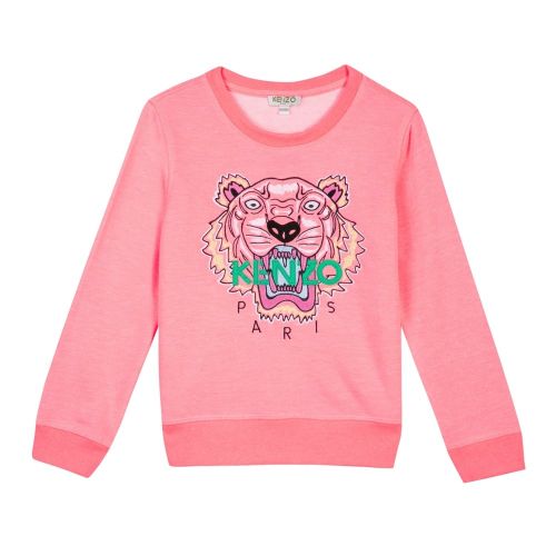 Girls Neon Coral Tiger JG 3 Bis Sweat Top 23618 by Kenzo from Hurleys