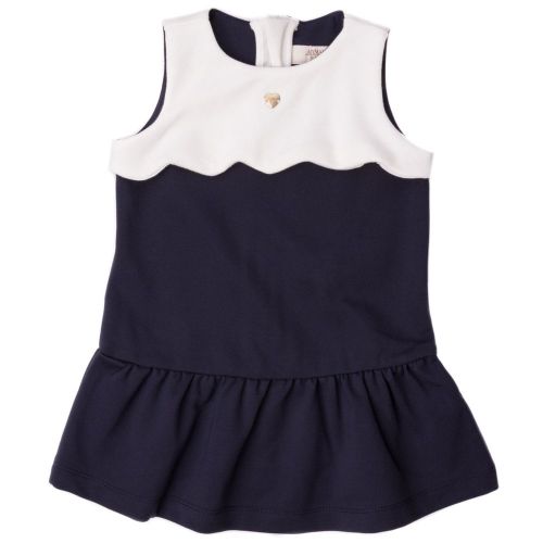 Baby Navy Contrast Scalloped Dress 62570 by Armani Junior from Hurleys