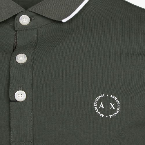 Mens Forest Green Tipped Regular Fit S/s Polo Shirt 96415 by Armani Exchange from Hurleys