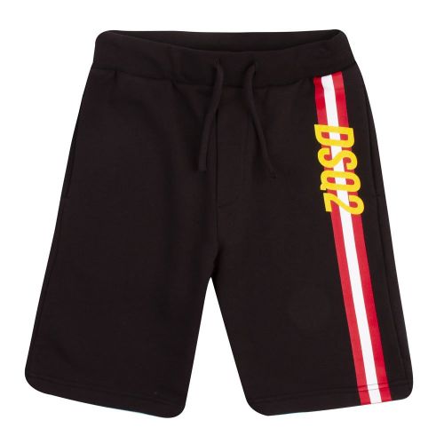 Boys Black Racing Stripe Sweat Shorts 81840 by Dsquared2 from Hurleys