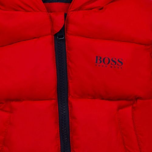 Toddler Red Logo Hooded Padded Jacket 91761 by BOSS from Hurleys