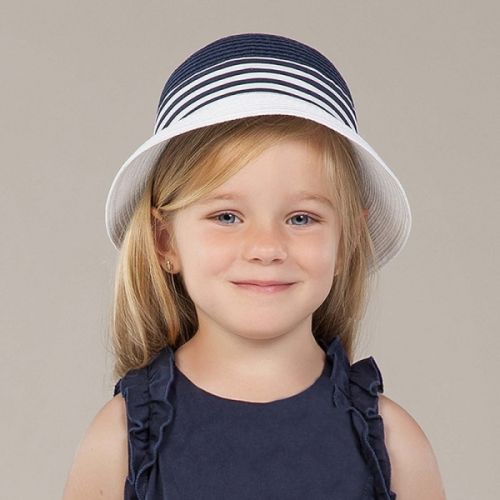Girls Navy Round Straw Hat 58363 by Mayoral from Hurleys