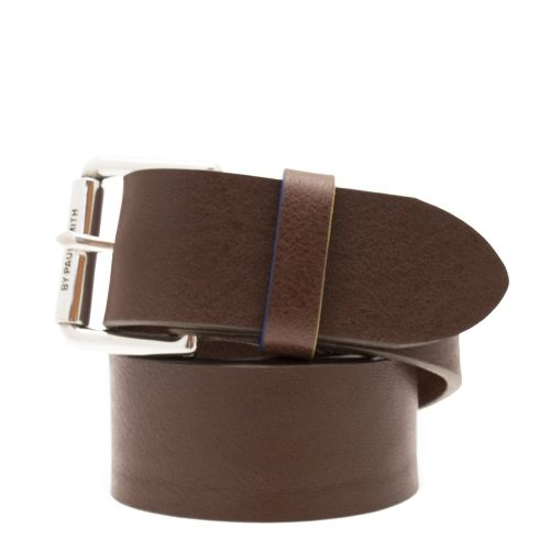 Mens Brown Leather Stitch Belt 28708 by PS Paul Smith from Hurleys