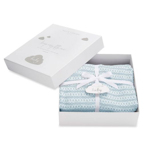 Baby Blue Cotton Knitted Blanket Gift 81646 by Katie Loxton from Hurleys
