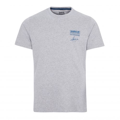 Mens Grey Marl Signature S/s T Shirt 95662 by Barbour Steve McQueen Collection from Hurleys
