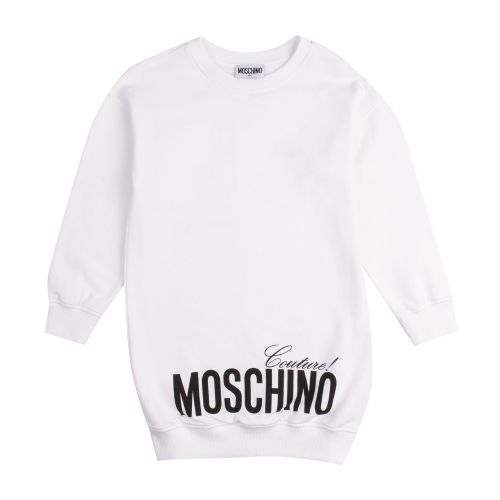 Moschino Girls White Couture Logo Dress 76270 by Moschino from Hurleys